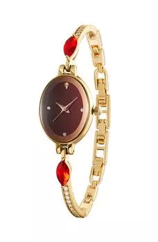 TIME100 Elegant Bracelet Watch Blue Crystals and Rhinestones(Red and Gold Colors)