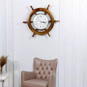 Time s Wall Clock | Nautical Pirate s Ship Wheel | Premium Craft Gift (18 Inches) 18 Inches