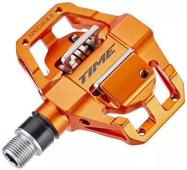TIME Speciale 8 Контактные велосипедные педали Алюминиевый корпус контактной педали Горный МТБ Оранжевый пара T2GV018 Двусторонние оранжевый