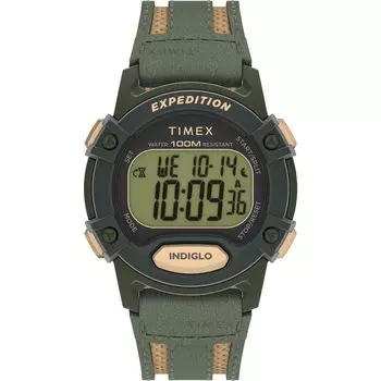[Timex] Часы Expedition CAT5 с цифровым циферблатом, водонепроницаемость 10 АТМ, акрил, 41 мм, TW4B30300, мужские, зеленые [Товар]