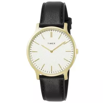 [TIMEX] Часы Timex Gallery Серебряный циферблат Латунь Минеральное стекло Кварцевые 40MM Американские часы TW2V28400 Мужские Черные