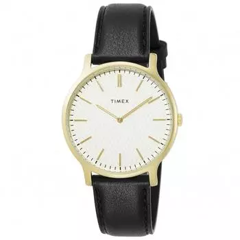 [TIMEX] Часы Timex Gallery Серебряный циферблат Латунь Минеральное стекло Кварцевые 40MM Американские часы TW2V28400 Мужские Черные