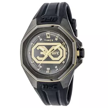 [TIMEX] Часы UFC Pro 30th Anniversary с черным циферблатом, кварцевые, водонепроницаемые, 10 АТМ, акрил, 44,5 мм, TW2V90200, мужские, черные [Товар]