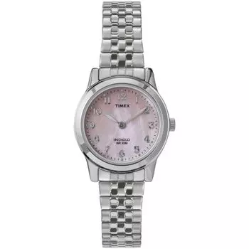 [TIMEX] Main Street Watch Main Street Pink Dial Brass Mineral Glass Quartz Watch Brand TW2W35200 Women s Silver