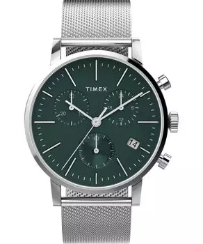 Timex Men s Midtown 40mm Watch - Stainless Steel Bracelet Green Dial Stainless Steel Case, Stainless Steel