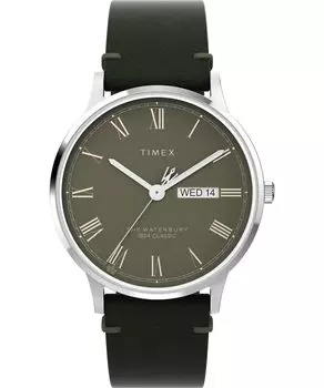 Timex Men s Waterbury Classic 40mm Watch, Green/Green/Stainless Steel. , classic
