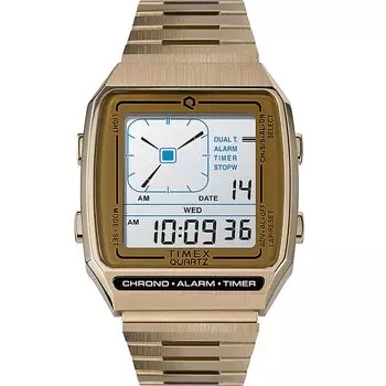 Timex mm Q LCA Timex Reissue Digital LCA Stainless Steel One Size 32.5 Gold/Digital/Gold