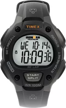 TIMEX Мужские кроссовки T5E901 Ironman Traditional 30-Lap с серо-черным ремешком из смолы, параллельный импортный продукт [Parallel Import Product]