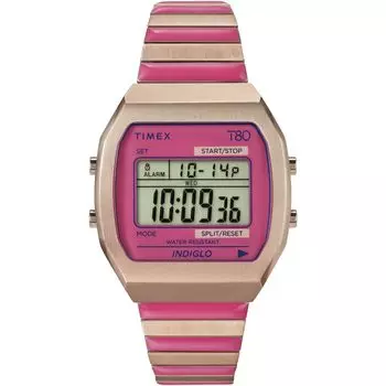 [TIMEX] Timex 80 Timex 80 Pink Dial Stainless Steel Acrylic Quartz Watch Brand TW2W41600 Women s Pink