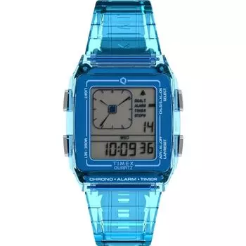 [TIMEX] Timex Watch QLCA Transparent Blue Dial Resin Acrylic Quartz Philippine Watch Brand TW2W45100 Unisex Clear