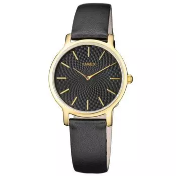 [Timex] TIMEX Women s Black Leather Belt TWH1Y0910ZA Watch
