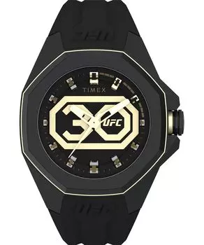 Timex UFC Men s Pro 44mm Watch - Black Strap Black Dial Black Case, Black