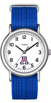 TIMEX Uni Weekender 38mm Watch with Slip-Through Single Layer Strap, Arizona Wildcats, Weekender 38mm.