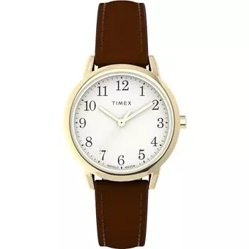[TIMEX] Watch Easy Reader Sustainable White Dial Brass Mineral Glass Quartz Watch Brand TW2W32600 Women s Brown