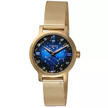 [TIMEX] Watch Transcend Celestial Blue Dial Brass Mineral Glass Quartz 31MM Philippines Watch TW2V51900 Women s Gold