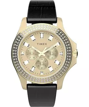 Timex Women s Kaia 40mm Watch - Black Strap Gold Tone Dial Gold Tone Case, Black, One Size, 40mm Kaia Watch