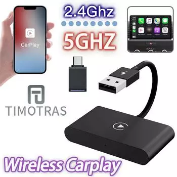 TIMOTRAS Беспроводной автомобильный адаптер Apple Wireless Carplay Dongle Plug Play WiFi Онлайн-обновление Беспроводной адаптер CarPlay для iPhone