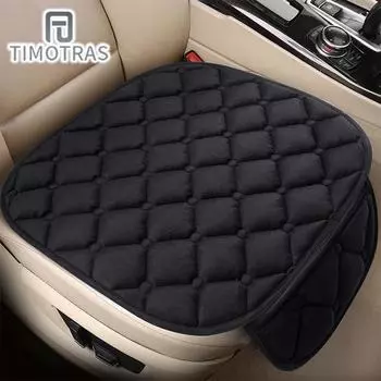 TIMOTRAS Car Seat Cover Front Rear Flocking Cloth Cushion Non Slip Winter Protector Mat Pad Keep Warm Universal For Truck Suv чёрный