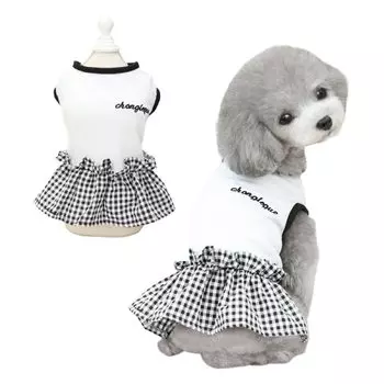 Timoya Dog One Princess Plaid Dog Pet Made of Pet Dog Small Medium Памятный Идущий Кондиционер Профилактика Выпадения Волос Одежда, Часть,