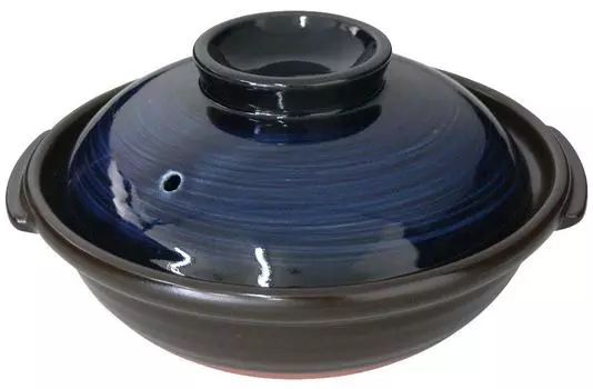Tin Banko ware Kyoto style earthen pot 6 1 Lapis glaze wood, No. (for person) 5341-4065