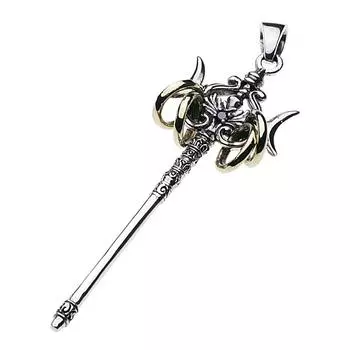 Tin Cane Pendant Black Zirconia 925 Silver p0367 [Cenote] [Silver Accessories]