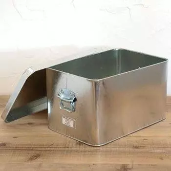 Tin rice jar 15kg tool box storage box made in Japan Matsunoya