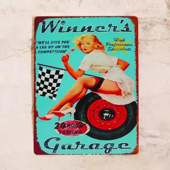 Tin Sign Winners, Metal, 20X30 Cm