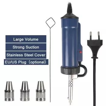 Tin Sucker Vacuum Soldering New Desoldering Machine ADT03 Portable Automatic Remove Pump with 3 Suction Nozzle Electric Solder