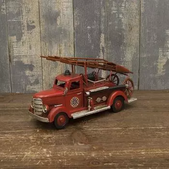 Tin Vintage Car FIRE Fire Engine M Size Truck Handmade Setagaya Base Vintage Car Goods Mini Car America Miscellaneous Goods American Miscellaneous