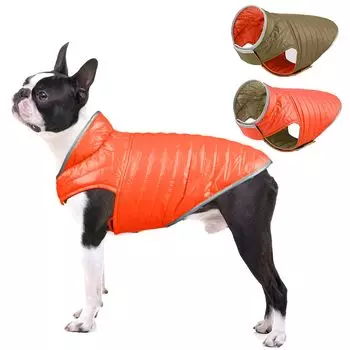 Tinsin Dog Pet Winter Cotton Зимний хлопковый комбинезон для собак для маленьких, средних и больших домашних собак с молнией Легко надевать и снимать с помощью холодной краски Подарок на Рождество