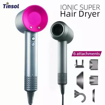 Tinsol Professional Super Hair Dryer Personal Hair Care Styling Negative Ion Tool Salon Constant Electric Leafless Hair Dryers EU