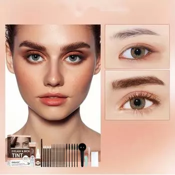 Тинт для ресниц и бровей 2 в 1, набор для макияжа натуральных густых бровей, водостойкий и устойчивый к поту, для длительного и естественного эффекта каштановый