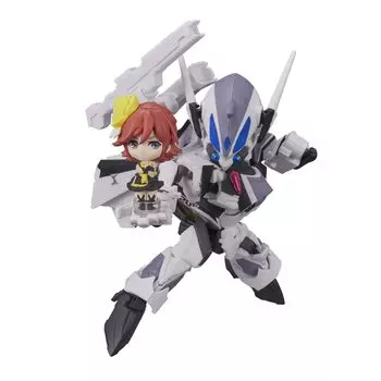 TINY SESSION Macross Delta Зигфрид Илефельд с Канаме Буканьером 100 мм окрашенная подвижная фигурка VF-31F (машина Мессера) приблизительно. ПВХ и АБС
