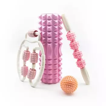 TINY SPARK набор пенных роликов для миофасциального массажа йога стресс фасция йога мышцы спорт удобный для того чтобы включить в себя сумку для хранения 4, релиз, ролик, мяч, розовый