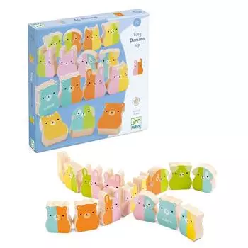 Tiny Up Domino Опрокидывающаяся игра в домино Детские блоки Деревянные строительные блоки Расстановка цветных деревянных игрушек Развивающая игрушка 2 года 3 года