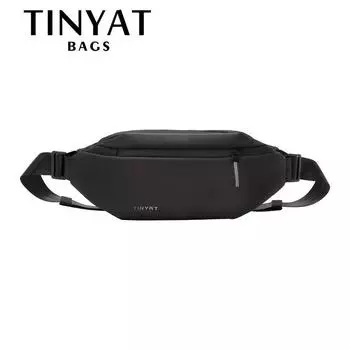 TINYAT Мужская нагрудная сумка Противоугонная новая многофункциональная поясная сумка из искусственной кожи для занятий спортом Мужская водонепроницаемая внешняя поясная сумка сумка на плечо 37x14x7cm чёрный