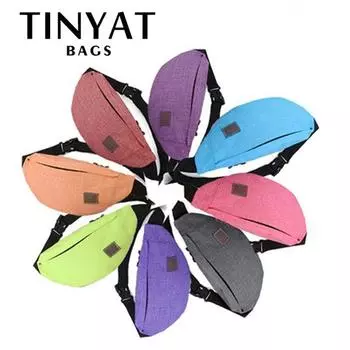 TINYAT новая мужская повседневная поясная сумка, брендовая парусиновая поясная сумка на плечо, женская поясная сумка, сумка для денег, телефона, черная сумка на пояс 31x12x5cm фиолетовый