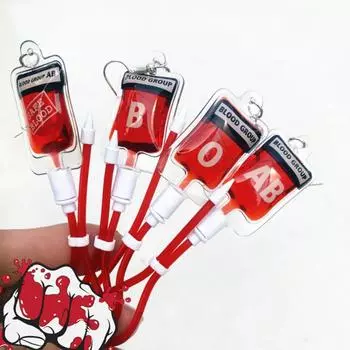 Тип a BO AB Plasma Blood Bag Ожерелье ПВХ Украшения на Хэллоуин Креативные Серьги Blood Bag Подарок style12