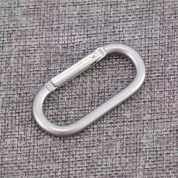 Тип Алюминий Цинк Цинковый сплав Кемпинг Металлический зажим для подвешивания Альпинистский овальный кольцевой зажим с пряжкой Карабин Брелок с защелкой серый