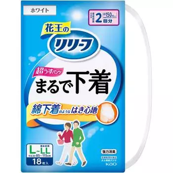 Тип брюк KAO Relief: нижнее белье (2 раза) Л 18шт.. Тонкие подгузники для взрослых: Тип брюк Тонкий тип 1 set