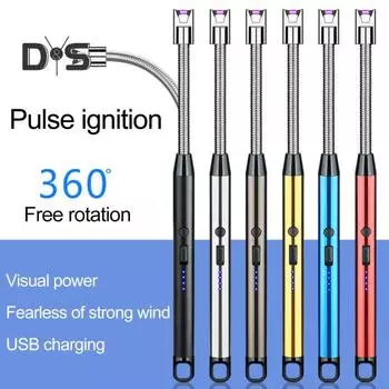 Тип-c дизайн электрический импульсный воспламенитель большая емкость аккумулятора прочный открытый кемпинг печь для пикника USB зарядка воспламенитель чёрный