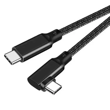 Тип C для кабеля L-образной формы (черный, 5м) Popolier [Высокоскоростная передача данных 5 Гбит/с / быстрая зарядка 100 Вт, совместимость с PD / видеовыход 4K@60 Гц ] USB 3.2(Ген1)