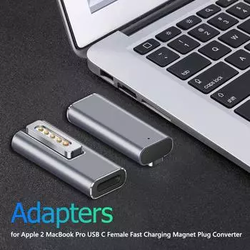 Тип C Магнитный USB PD Адаптер Разъем Для Type-C Female в Магнитный 2 USB C Female Магнитный Конвертер Штекера для MacBook Air/Pro