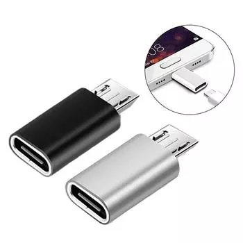 Тип C Женский к Micro Usb Мужской Адаптер Android Телефон Usb Кабель Адаптеры Зарядка Sync Otg Конвертер Для Телефона чёрный