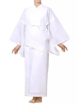 тип длинный шелк для половины с гребнем для женщин ковровый гребень [Kyoetsu] Двухкомпонентное нижнее белье, можно стирать, нижнее белье, летнее, воротник, снимается, (M, (с белый