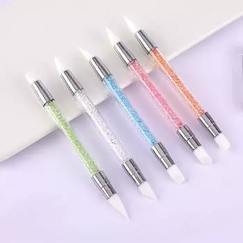 Тип Dotting Emboss DIY Nail Art Pen Sculpture Pen Силиконовая кисточка для ногтей Carving Pen Painting Brushs #2