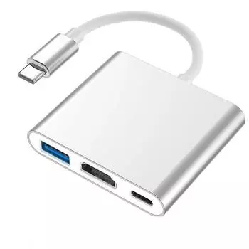 Тип интерфейса для dp-HDMI VGA DVI материнский преобразователь Threeinone Connection для ноутбука мини серебряный