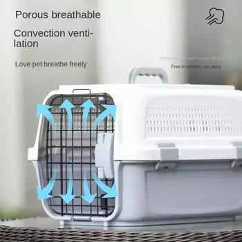 Тип кейса для перевозки домашних животных в воздухе Клетка для домашних животных Портативный дорожный автомобильный кейс для перевозки на самолете Воздушный транспортный кейс для перевозки кошек Чемодан для домашних животных S зелёный