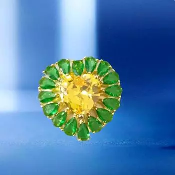 Тип Магнитная пряжка с бриллиантами, двухцветная желто-зеленая брошь, первоклассный смысл, простота ниши, отсутствие повреждений одежды, отсутствие дырок, маленькая брошь Electroplated real gold золотой