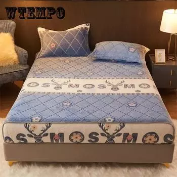 Тип простыни толстый коралловый флис, трехсекционный чехол на кровать, наволочка, комплект домашнего постельного белья, простой стиль Double